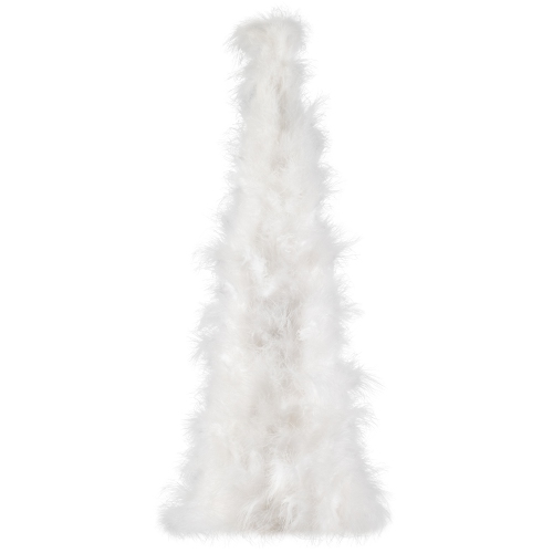 Layered Wispy Feather Cone Tree Christmas Decoration - 19.5" - Winter White