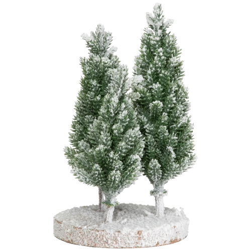 Frosted Trio of Pine Trees Christmas Decoration - 8" - Unlit