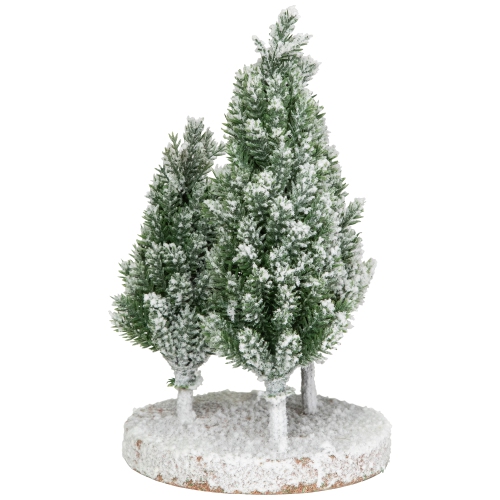Frosted Trio of Pine Trees Christmas Decoration - 8" - Unlit