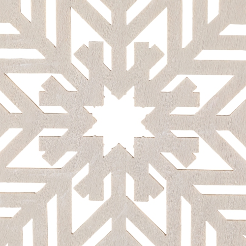 Snowflake Shaped Cut-Out Wooden Christmas Ornaments - 4.75" - White - Set of 4