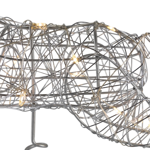 LED Lighted Reindeer Christmas Tree Topper - 13" - Silver - Warm White Lights