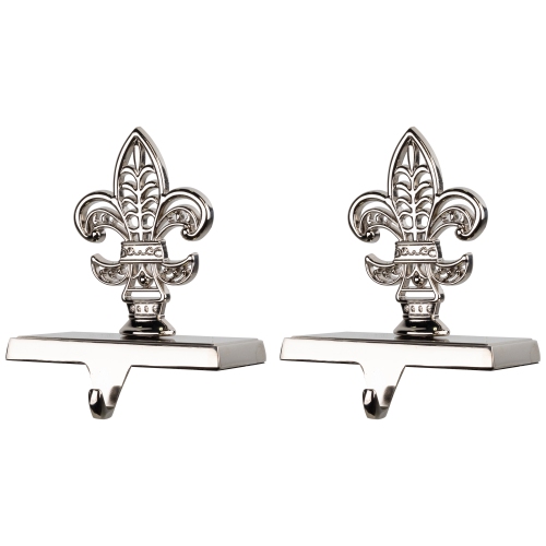 Fleur de Lis Christmas Stocking Holder - 5" - Set of 2