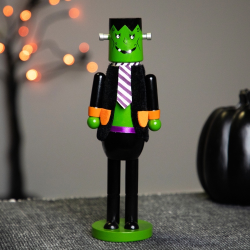 Frankenstein's Monster Halloween Nutcracker - 10.5" - Green and Black