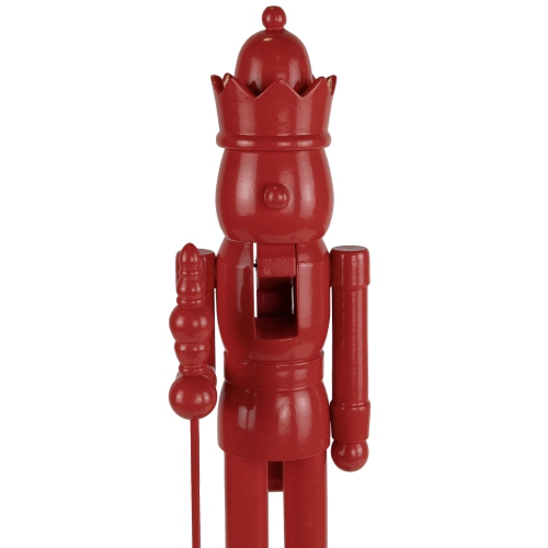 Nutcracker King with Crown and Scepter Standing Christmas Figure - 15" - Red