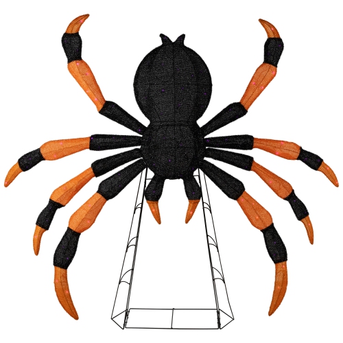 NORTHLIGHT  Lighted Spider Halloween Decoration - 4.5' - Black And - Purple Led Lights In Orange