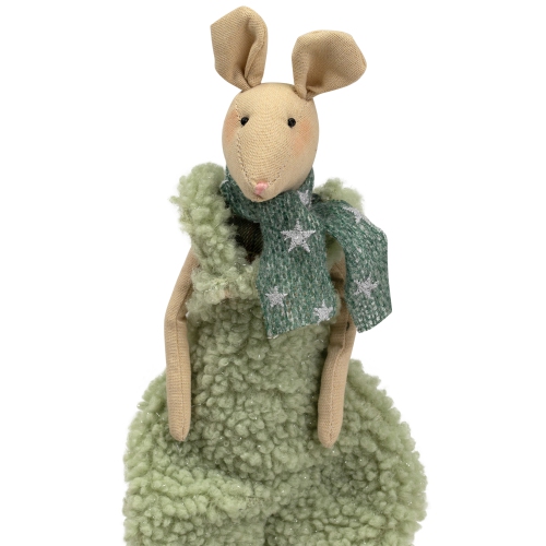 Sitting Boy Mouse in Overalls with Dangling Legs Christmas Figure - 18"