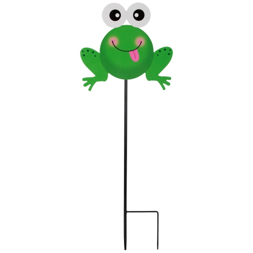 NORTHLIGHT  Frog Metal Outdoor Garden Stake - 23"