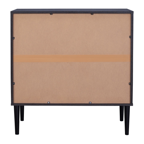 CorLiving Ethan Distressed Dark Gray 2 Fluted Glass Door Compact Sideboard Buffet with Shelves