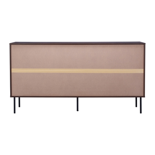 CorLiving Lysander 62'' Wide Fluted Sideboard Buffet TV Stand with Four Doors and Interior Shelves