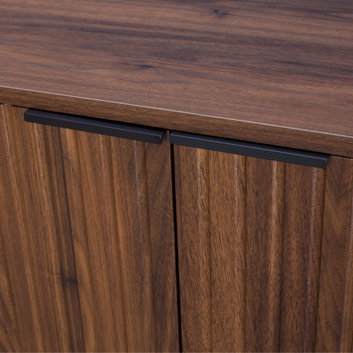 CorLiving Lysander 62'' Wide Fluted Sideboard Buffet TV Stand with Four Doors and Interior Shelves