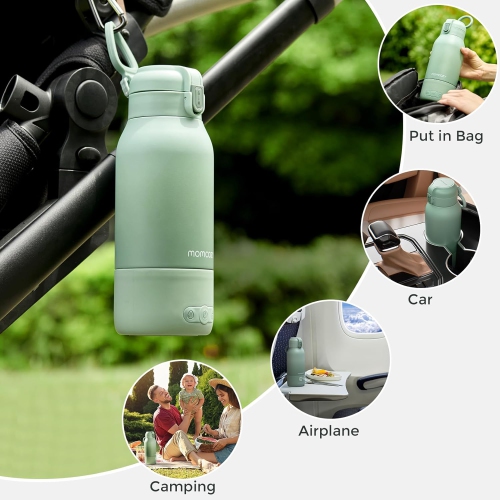 Momcozy Portable Milk Warmer for Travel – Dual Heating Modes for Breast Milk & Water, Portable Bottle Warmer with Fast Heating & Long Battery Life,