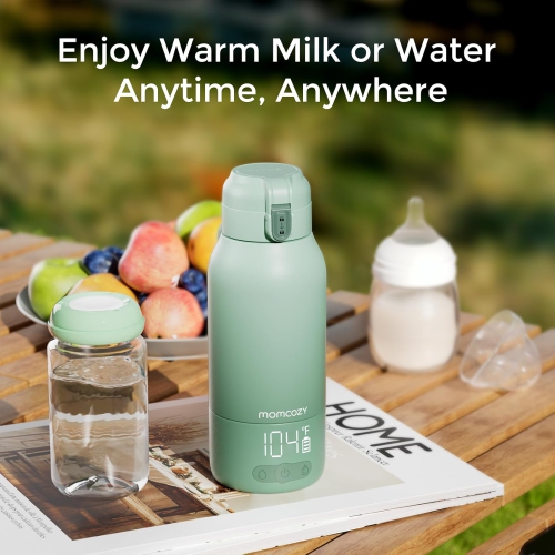 Momcozy Portable Milk Warmer for Travel – Dual Heating Modes for Breast Milk & Water, Portable Bottle Warmer with Fast Heating & Long Battery Life,