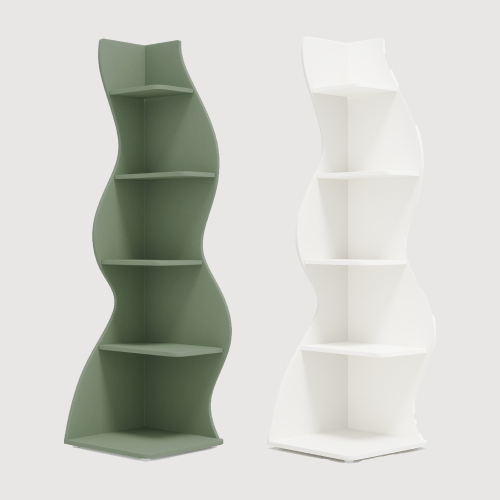 Tribesigns – Bibliothèque en coin à 5 niveaux, étagère de rangement en forme de S pour le bureau à la maison