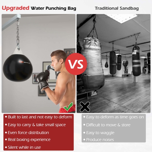 Goplus Water Punching Bag 21" 180 Pound Heavy Punching Bag with Adjustable Metal Chain