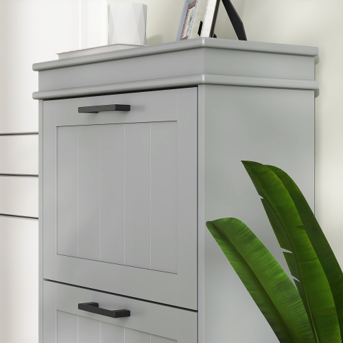 HOMCOM Modern Shoe Cabinet with 3 Flip Drawers and Adjustable Shelves, Narrow Shoe Storage Cabinet for Entryway, Hallway, Holds 15 Pairs of Shoes,