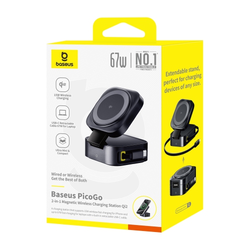 Baseus 2 in 1 67W Wireless Charger Foldable Charging Station with MagSafe for iPhone 16