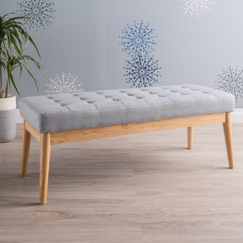 Modern Shoe Bench for Entryway Entrance Foyer, 44" Polyester-Blend Fabric Ottoman Bench Footstool, Piano Stool for Living Room, End of Bed Bench for