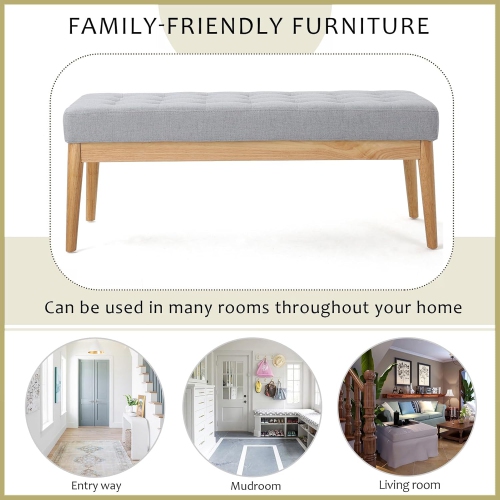 Modern Shoe Bench for Entryway Entrance Foyer, 44" Polyester-Blend Fabric Ottoman Bench Footstool, Piano Stool for Living Room, End of Bed Bench for