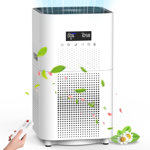 Air Purifier for Large Rooms up to 3000 sq ft with PM 2.5 Air Quality Sensor, H13 True HEPA Filter for Pets, Smoke, Dust, and Allergies, Quiet at 22dB