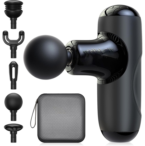 Mini Massage Gun, Pocket-Sized Deep Tissue Massager, Small and Quiet Muscle Massager with Carry Case for Travel.