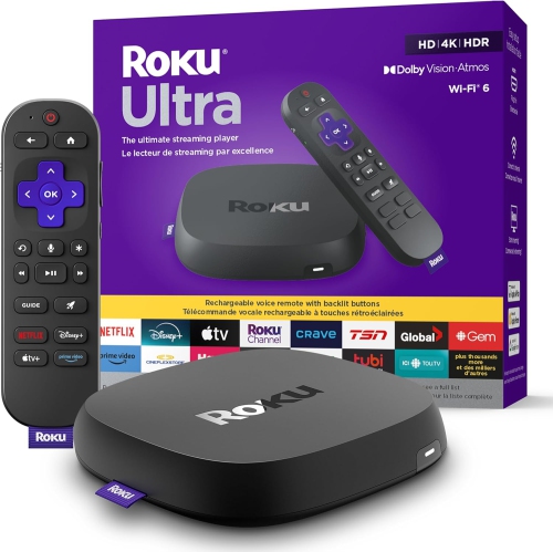 2024 Ultimate Streaming Player for 4K with HDR10+, Dolby Vision, and Dolby Atmos, Bluetooth and Wi-Fi 6, Includes Rechargeable Voice Remote with