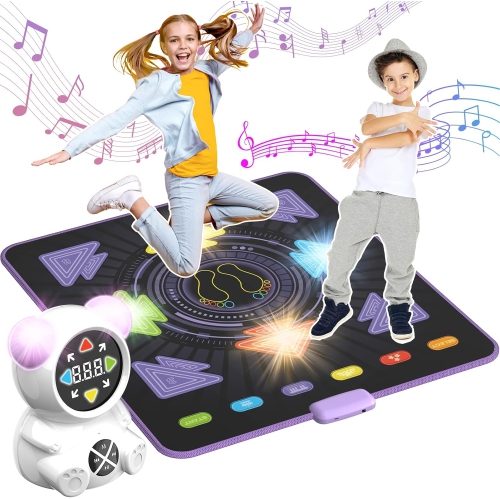 Rechargeable Dance Mat for Kids with Lights and Bluetooth – Fun Dancing Game for Boys and Girls, Great Christmas or Birthday Gift for Ages 3 and Up