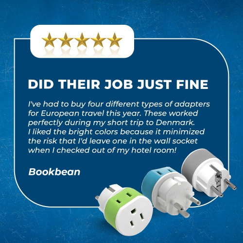 Denmark Travel Adapter - 2 in 1 - Type K - Compact Design