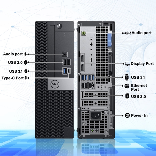 Dell OptiPlex 7070 Small Form Factor Desktop - Intel Core i7, 32GB Memory, 2TB SSD, Win 11 Pro + Wi-Fi, Keyboard & Mouse Included by DELL - Refurbished condition - Image 2