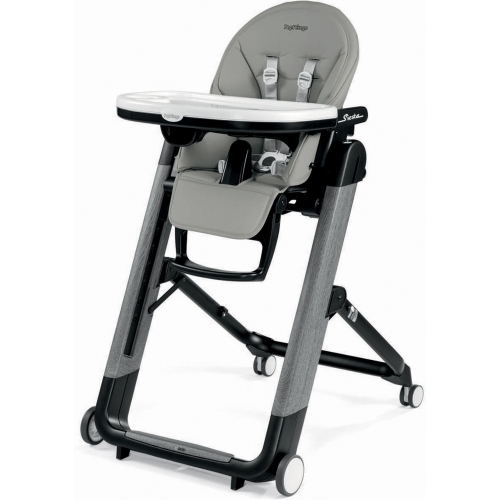 Peg Perego Siesta Ambiance High Chair with Eco Leather/Wood Look - Grey