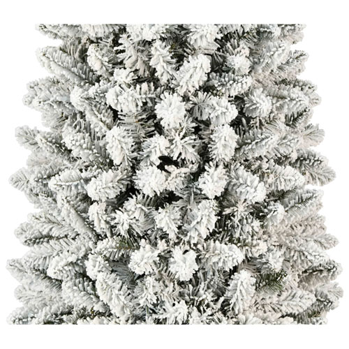 Arbre de Noël givré mince de 7,5 pi avec lumières de Puleo - Sapin Birmingham