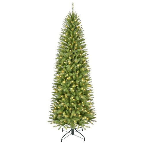 Puleo 7 Ft. Pre-lit Slim Keyport Christmas Spruce Tree