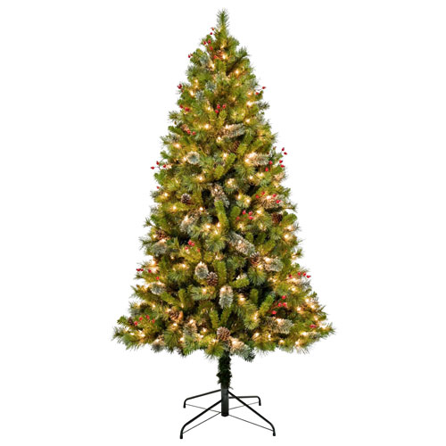 Puleo 7 Ft. Pre-lit Mountain Christmas Pine Tree