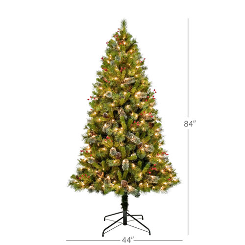 Puleo 7 Ft. Pre-lit Mountain Christmas Pine Tree