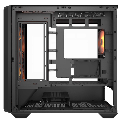 Cougar MX600 RGB Mini ATX Computer Case, Tempered Glass Side Panel, 2 x 160mm / 1 x 120mm ARGB Fans Pre-Installed, Black