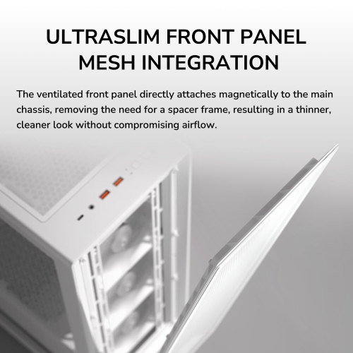 Cougar MX220 RGB Mid Tower ATX Computer Case, Tempered Glass Side Panel, 4 x 120mm ARGB Fans Pre-Installed, White