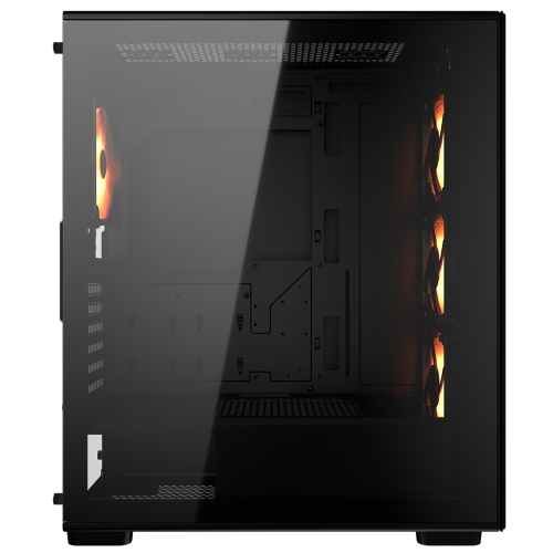 Cougar MX220 RGB Mid Tower ATX Computer Case, Tempered Glass Side Panel, 4 x 120mm ARGB Fans Pre-Installed, Black