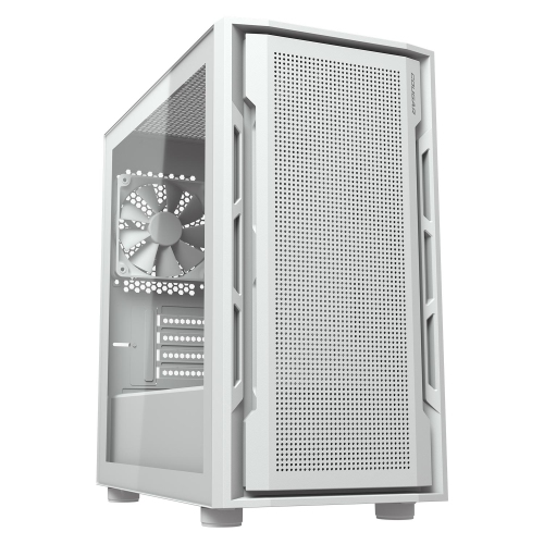 Cougar UNIFACE RGB Mini ATX Computer Case, Tempered Glass Side Panel, 2 x 140mm / 1 x 120mm ARGB Fans Pre-Installed, White