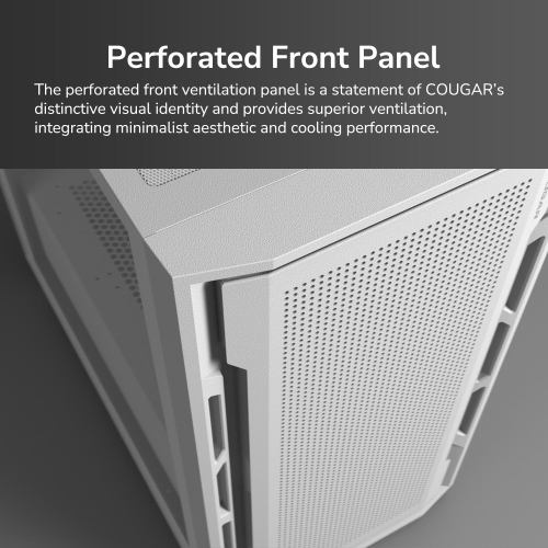 Cougar UNIFACE RGB Mini ATX Computer Case, Tempered Glass Side Panel, 2 x 140mm / 1 x 120mm ARGB Fans Pre-Installed, White