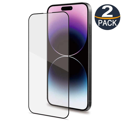 [2 Packs] Full Coverage Tempered Glass Screen Protector for iPhone 15 Pro Max, Case Friendly & Bubble Free