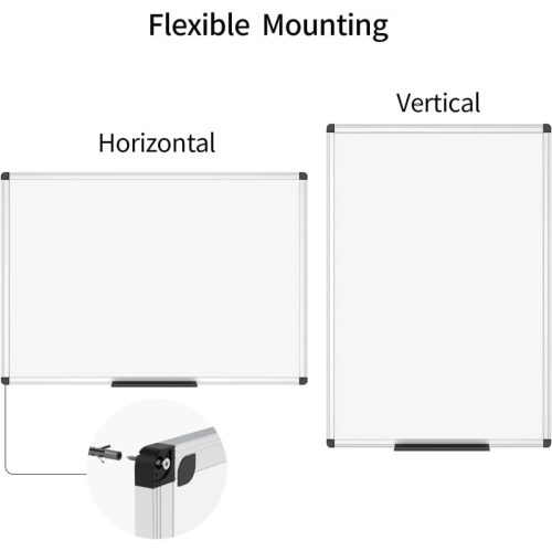 Magnetic Dry Erase Whiteboard - 24 x 18 Inches, with Silver Aluminum Frame