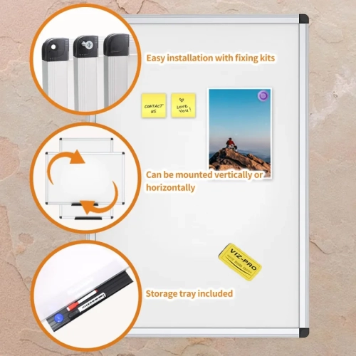 Magnetic Dry Erase Whiteboard - 24 x 18 Inches, with Silver Aluminum Frame