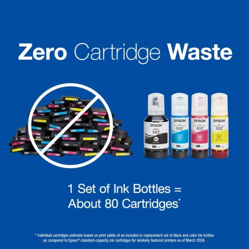 Epson 502 EcoTank Black Ink Bottle - Auto-Stop, Pack of 1