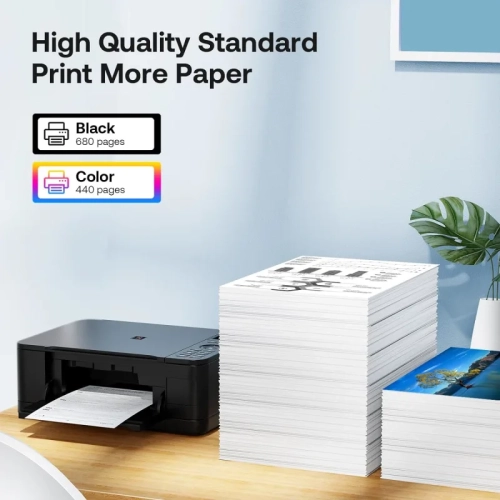 Cartouches d'encre de rechange 63XL pour HP 63 - réusinées pour DeskJet 3630, Envy 4520, OfficeJet 3830, 4650