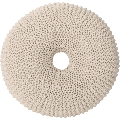 Large Pouf Ottoman,Hand Knitted Bean Bag,Pouf Cover Foot Stool,Cable Poof Accent Beanbag Chair Footrest for Living Room Bedroom,Apartment,Lounge or