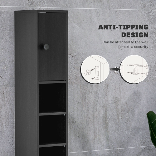 kleankin 71" Tall Bathroom Storage Cabinet, Narrow Bathroom Cabinet with Open Shelves, 2 Door Cabinets, Adjustable Shelves, for Kitchen, Hallway,