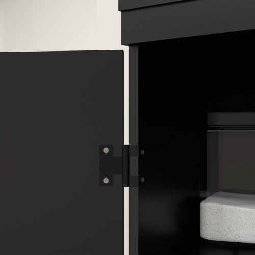 HOMCOM – Armoire garde-manger de 70&nbsp;po, armoire de rangement autonome à 4 portes, garde-manger à 6 niveaux pour salon, noir
