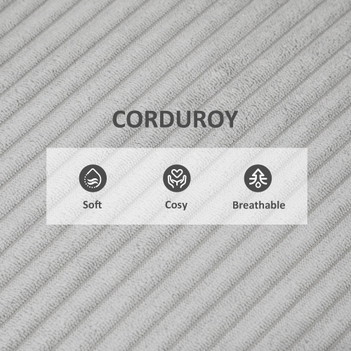 HOMCOM Accent Chair with Wide Seat, Corduroy Upholstered Armchair, Modern Living Room Chair with Soft Padded Armrests and Solid Wood Legs for