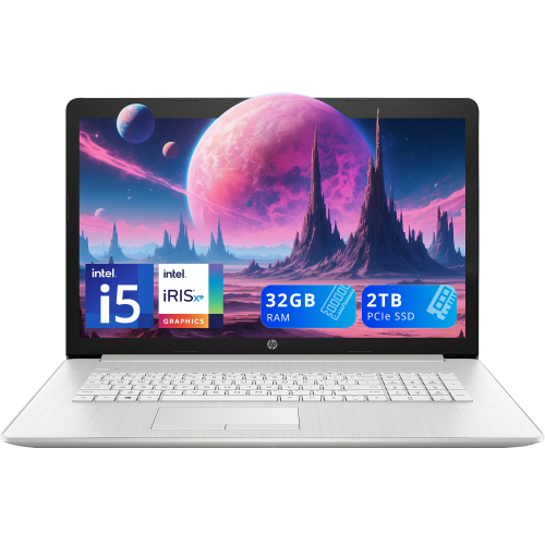 Open Box - HP 17.3" FHD IPS Business Laptop, Intel i5-1135G7, 2TB PCIe SSD, 32GB RAM, Intel Iris Xe Graphics, Win 11 Home, Silver