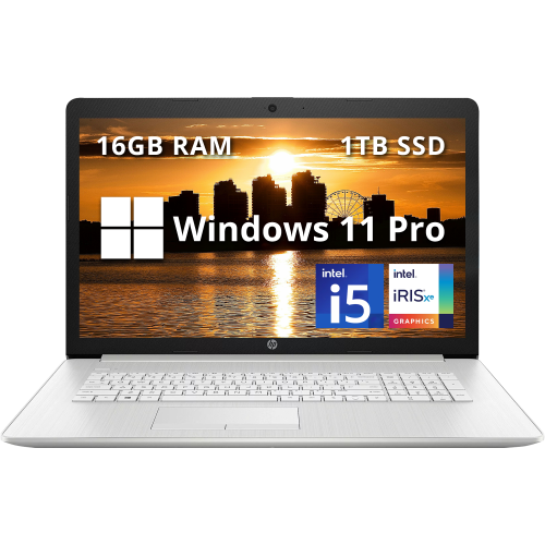 Open Box - HP 17.3" FHD IPS Business Laptop, Intel i5-1135G7, 1TB PCIe SSD, 16GB RAM, Intel Iris Xe Graphics, Win 11 pro, Silver