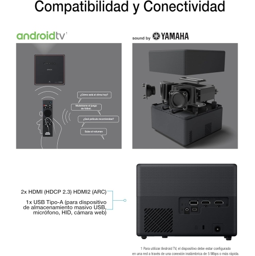 EPSON-EpiqVision-Mini-EF12-Projecteur laser intelligent à diffusion en continu, HDR, Android-TV, Portatif,-Sound-by-Yamaha,-3LCD,-HD intégrale-1080p